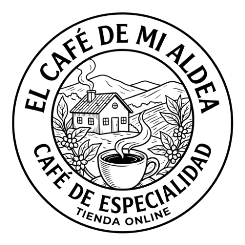 logo el cafe de mi aldea blanco-negro